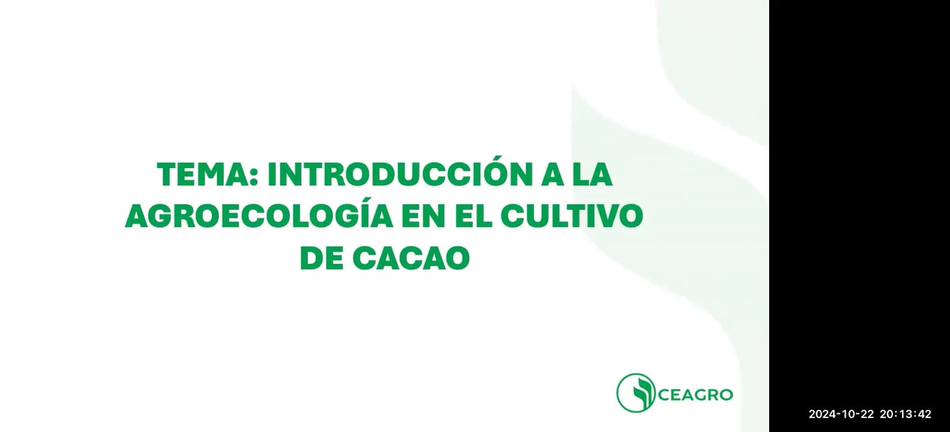 PRINCIPIOS DE AGROECOLOGÍA APLICADOS AL CULTIVO DEL CACAO